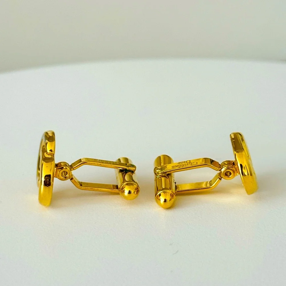 Christian Dior Gold Tone Cuff Links